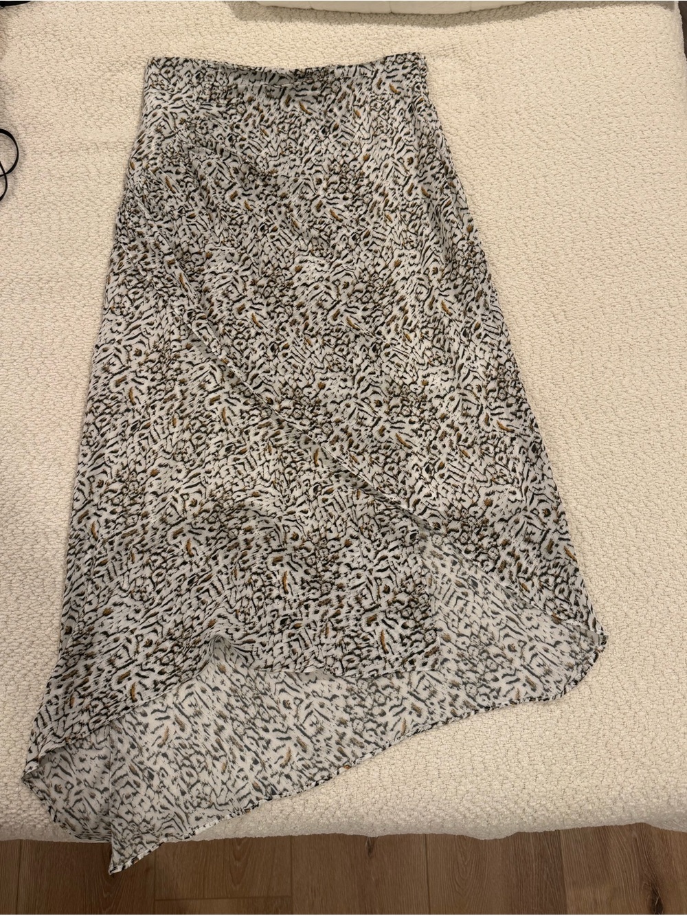 IRO Asymmetrical Animal-Print Midi Skirt - White/Black/Tan